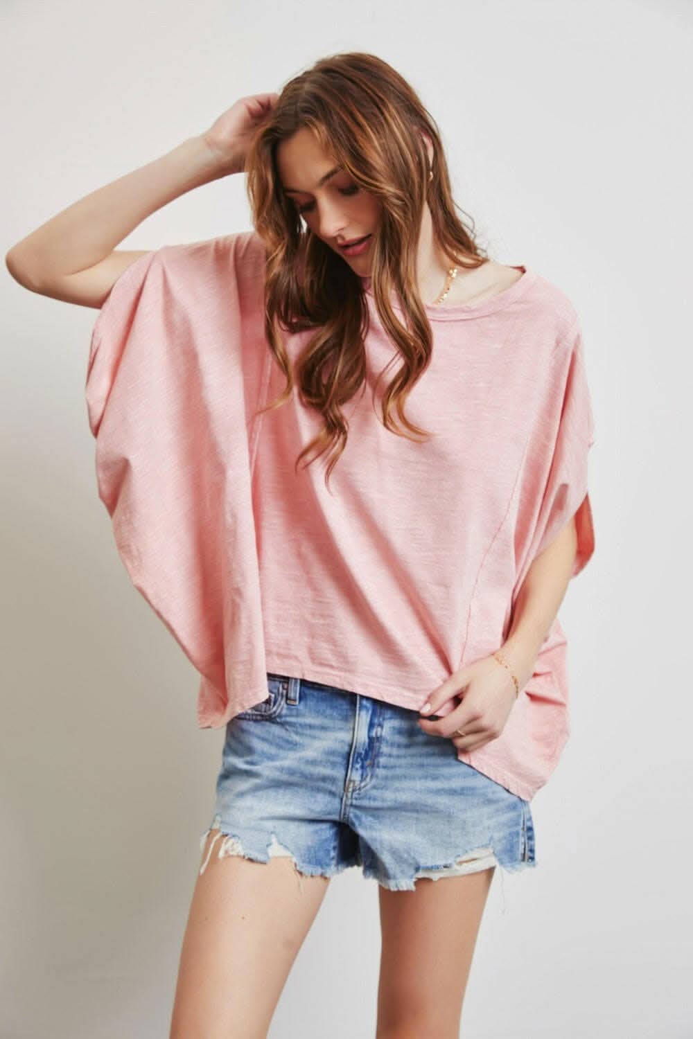 HEYSON Full Size Garment-Dyed Boat Neck Oversized Top - Love Salve